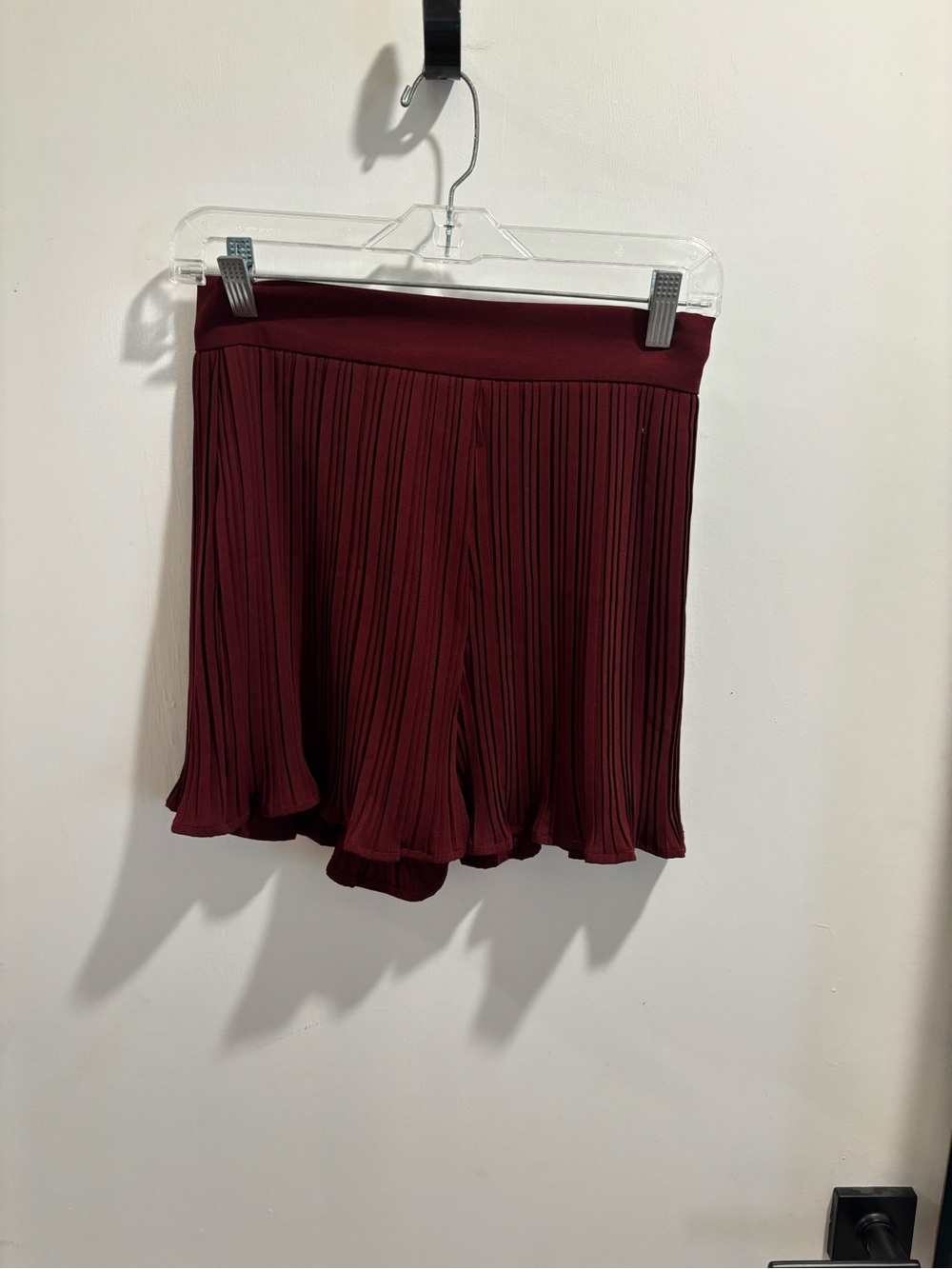 Pleated Wine Red Skort